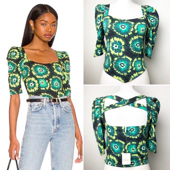 NWT FREE PEOPLE Give Me More Top in Black Combo Size Medium - Picture 2 of 16